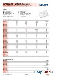 Datasheet RP60-1212DE manufacturer Recom